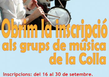 Obrim la inscripció als grups de música de la Colla